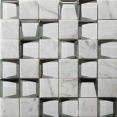 Marble & Glass 2"x2" White Mix Mosaic | LA TERRA STONE