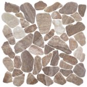 Mini Opus Matte Beige Brown Marble Stone Interlocking | LA TERRA STONE