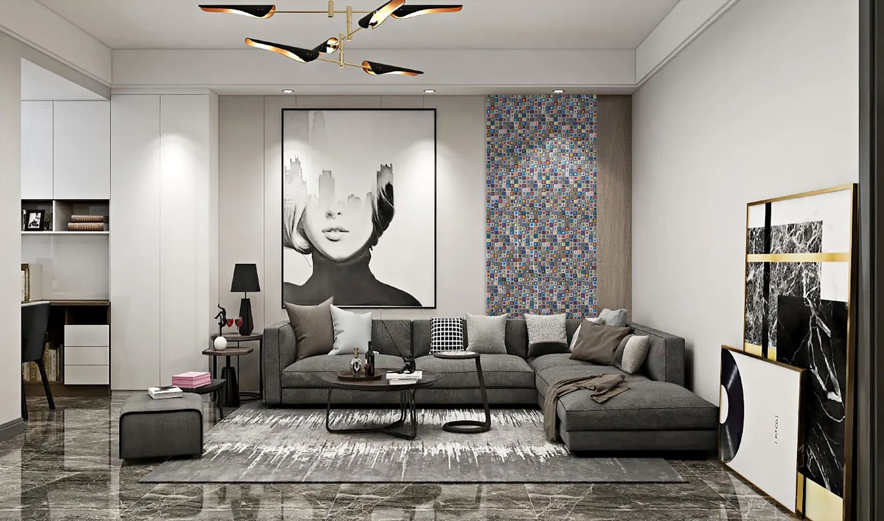 Multicolor Square Mix Glass Resin Mosaic | LA TERRA STONE