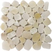 Onyx Light Beige Pebble Mosaic 12"x12" | LA TERRA STONE