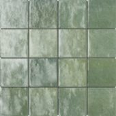 Zellige Glazed Ceramic Soft Green Mix 3"x3" | LA TERRA STONE