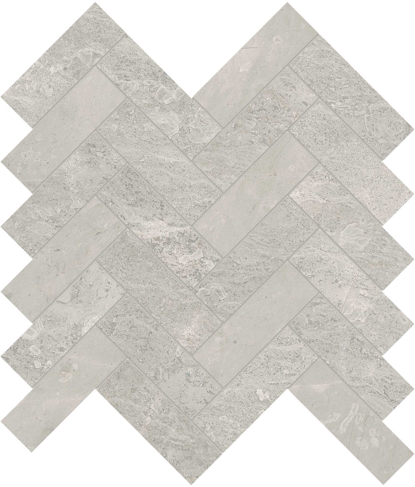 Anciano Grigio 1.25x4 Herringbone Mosaic