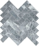 Aqua Intenso 1.25x4 Herringbone Mosaic | LA TERRA STONE