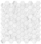 Bianco Venatino 1.25 Polished Hexagon Mosaic | LA TERRA STONE
