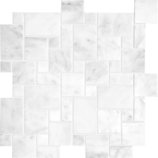 Bianco Venatino Mini Versailles Honed Mosaic