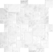 Bianco Venatino Mini Versailles Polished Mosaic | LA TERRA STONE