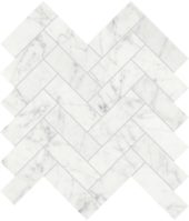 Eterna Bianco 1.25x4 Polished Herringbone Mosaic | LA TERRA STONE
