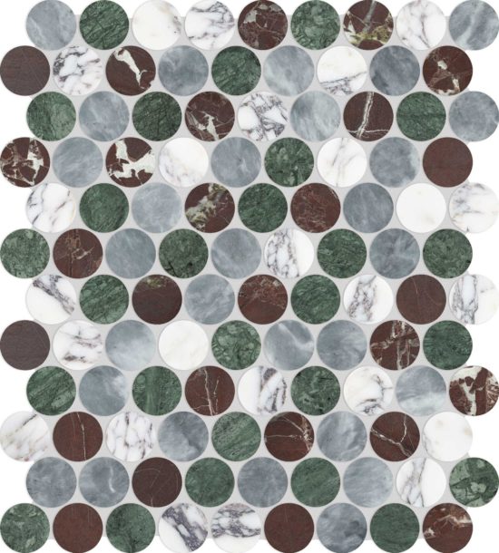 Utopio 1.25 Penny Round Tropic Mosaic