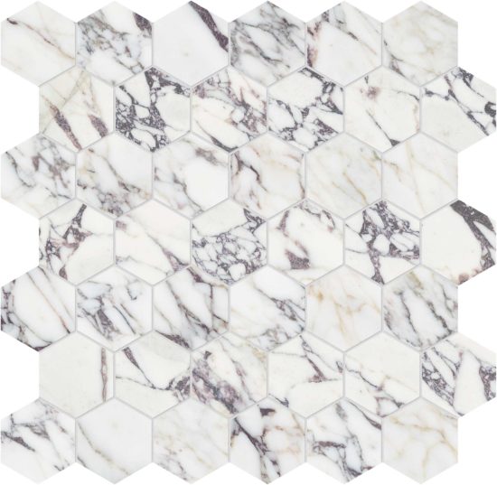Viola Roccia 2 Hexagon Mosaic | LA TERRA STONE