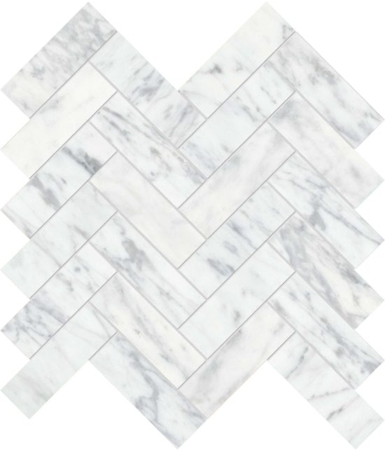 Virtue Bianco 1.25x4 Herringbone Mosaic | LA TERRA STONE