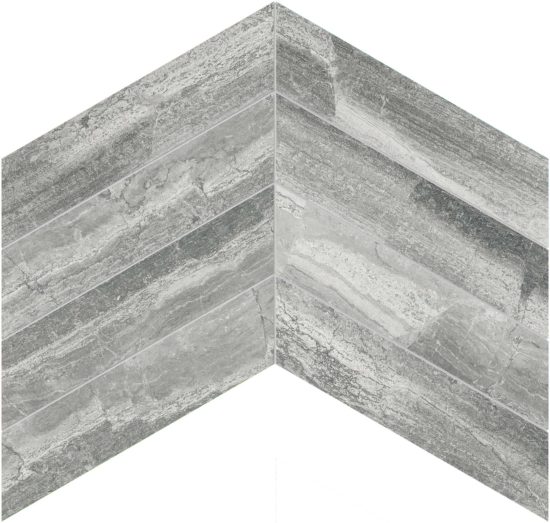Volcana Notte 2x8.5 Chevron Mosaic | LA TERRA STONE