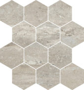 Saturnia 3x3 Hex Silver Matte | LA TERRA STONE