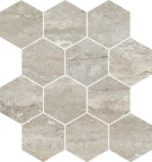 Saturnia 3x3 Hex Silver Matte | LA TERRA STONE