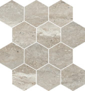 Saturnia 3x3 Hex Silver Matte | LA TERRA STONE