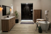 Black Ice Gloss Shower Wall Kit 36x60x94 | LA TERRA STONE
