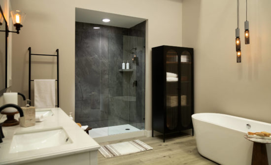 Cracked Slate Gloss Shower Wall Kit 30x60x94
