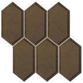 Obsidian Bronze Beveled Hexagon Mosaic | LA TERRA STONE