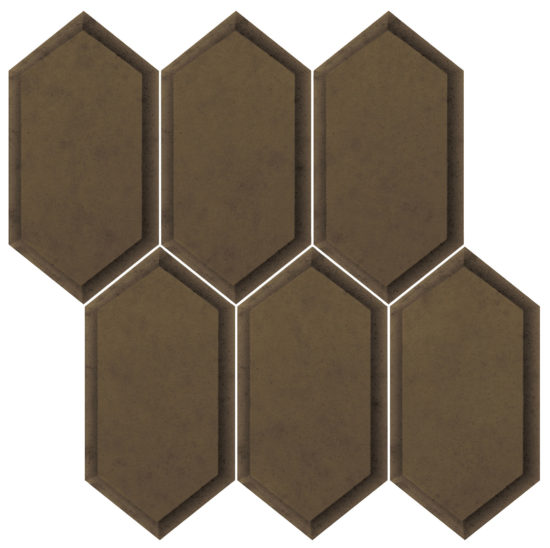 Obsidian Bronze Beveled Hexagon Mosaic | LA TERRA STONE