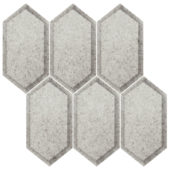 Obsidian Silver Beveled Hexagon Mosaic | LA TERRA STONE