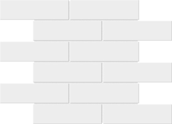 White Brick Pattern Glossy Glazed Ceramic 2"x6" | LA TERRA STONE