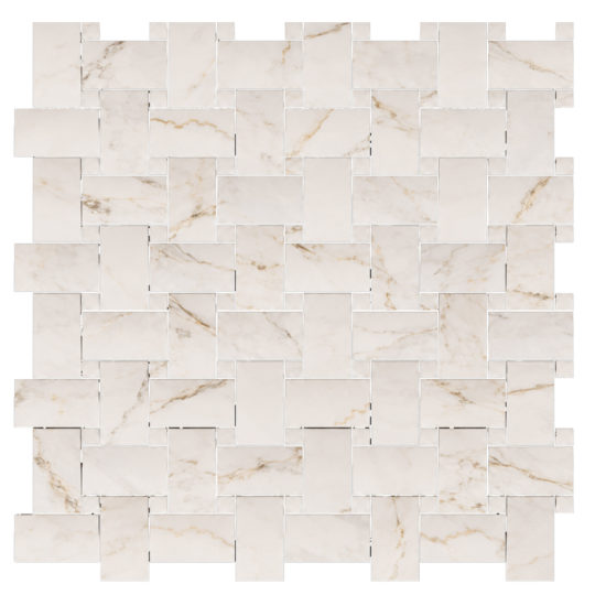 Treasure II Perfect Calacatta 1x2 Basketweave | LA TERRA STONE