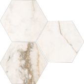 Treasure II Perfect Calacatta 6" Hex Carved | LA TERRA STONE